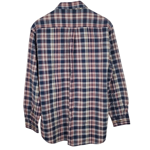 Brooks Brothers Sport Shirt. Blue and Red Plaid, Long Sleeve. LG. E0073 - Picture 4 of 9